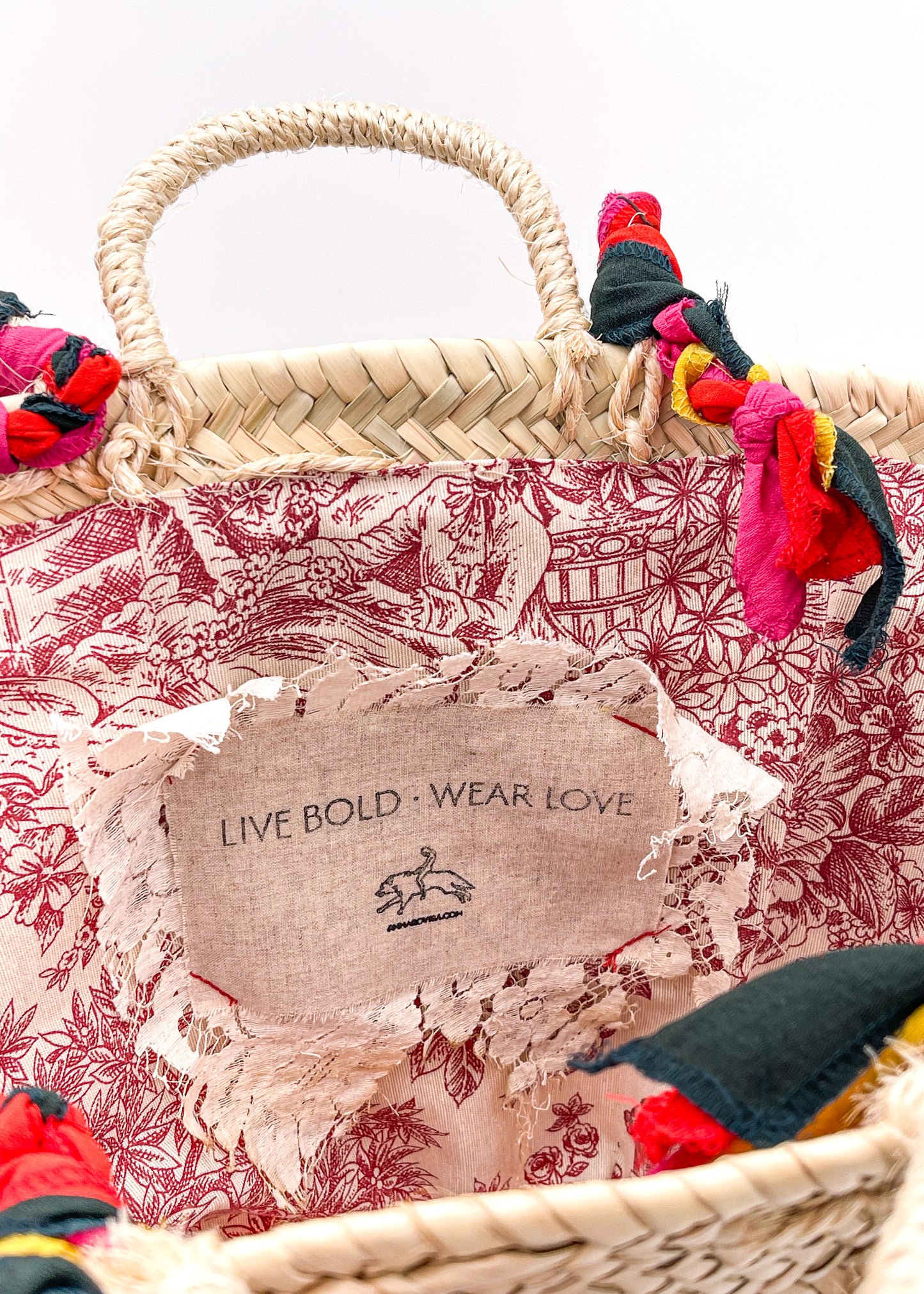Cesto Toile de Jouy granate